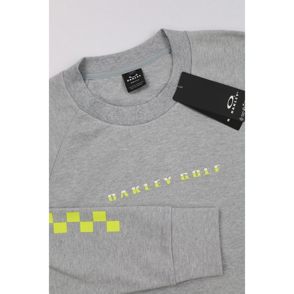 Oakley Mens Sweatshirt New Granite Heathered MX Crew Neck Double Knit Gray M